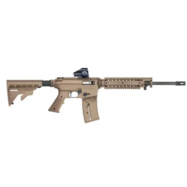 Rifle Mossberg 715T Flat Top Green Dot Semiautomático Calibre .22LR Cano 16,25" Oxidado 25 Tiros Coronha Polimero Tan