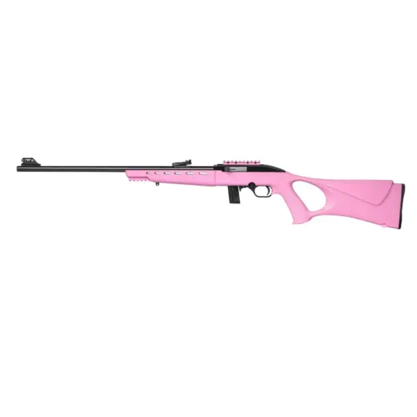 Rifle CBC 7022 Way Semiautomático Calibre .22LR Cano 21" Oxidado Coronha Thumbhole Polimero Rosa - Imagem 4