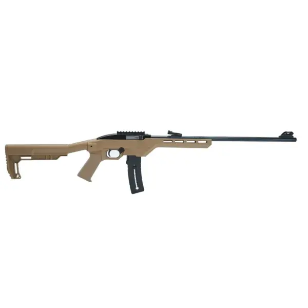 Rifle CBC 7022 Tactical Semiautomático Calibre .22LR Cano 18" Oxidado Coronha Tática em Polimero Tan