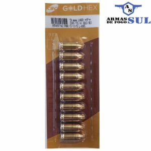 Munição CBC 9MM Luger +P+EXPO 115GR GOLD HEX