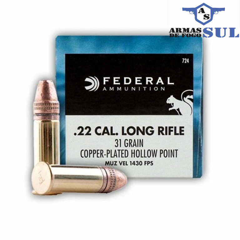 Munição Federal 22 LR GAME-SHOK COBRE PONTA OCA 31 GR – CX 50