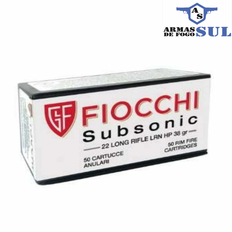 Munição Fiocchi 22 LR Subsonic 38gr – Cx 50