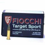 Munição Fiocchi 22 LR Target Sport 40gr – Cx 50